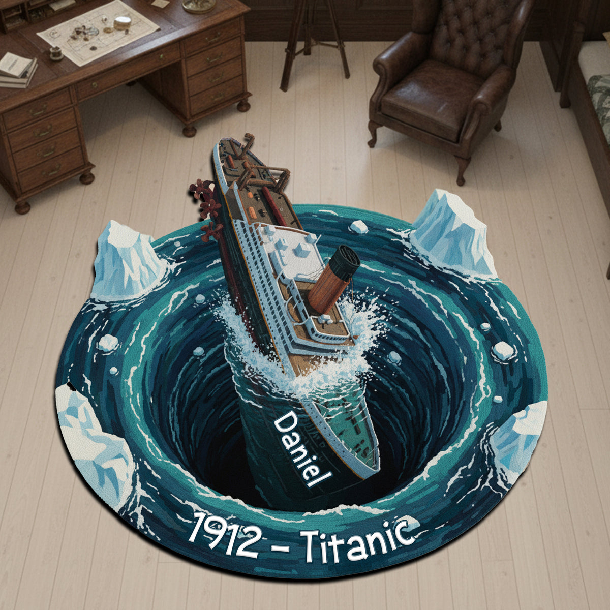 Personalized Stormy Sea Ship Adventure Doormat 10HYLU131125-Homacus