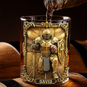 Kneeling Knight Sports Drinking Glass - Personalized Gifts For Christian 06HULU031025-Homacus