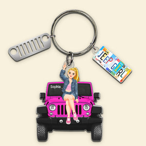 Personalized Gifts For Off-roaders Keychain With Charms 07qhqn190724pa License Plate Charms-Homacus