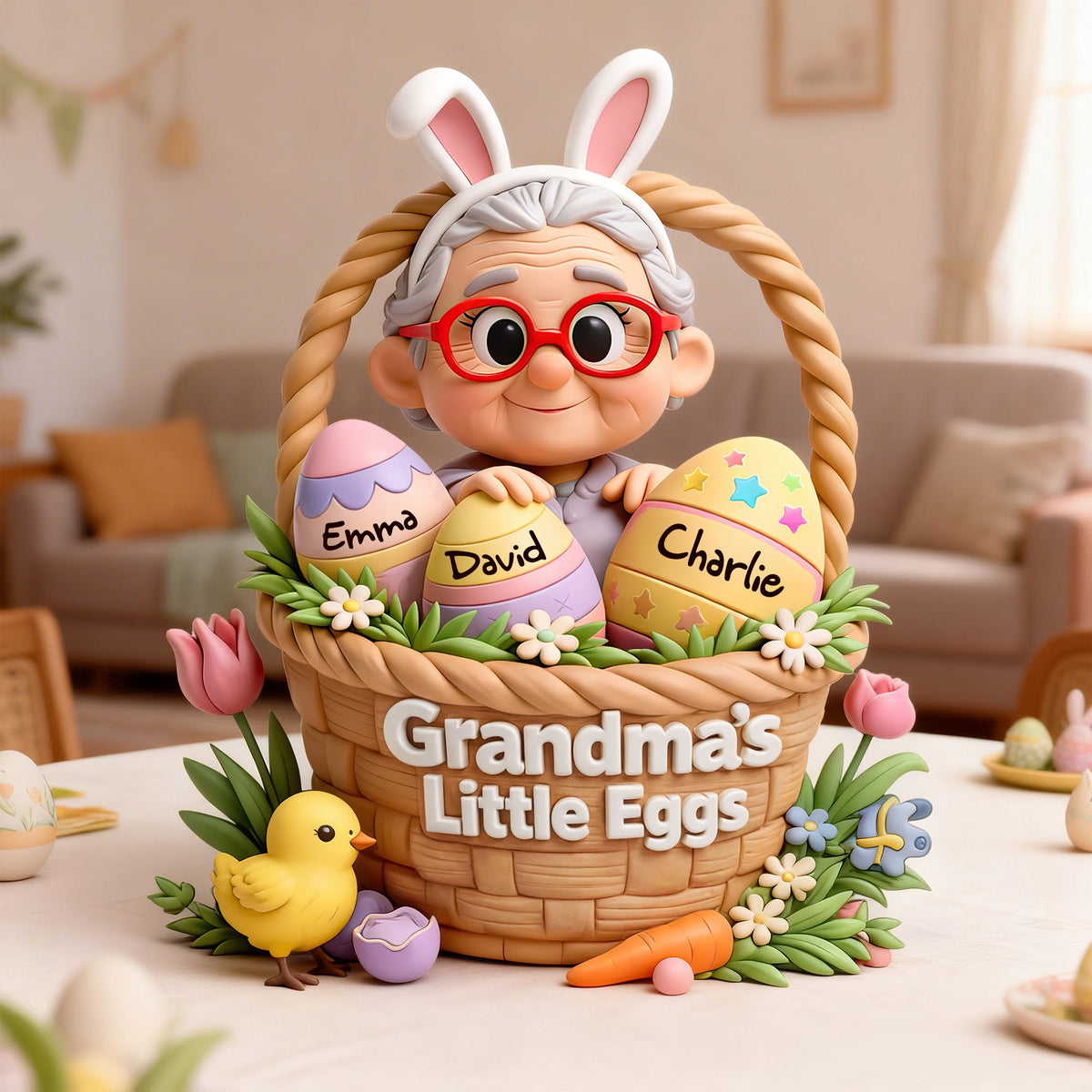 Grandma’s Little Eggs Easter Plaque - Personalized Gift For Grandma 06HULU100226-Homacus