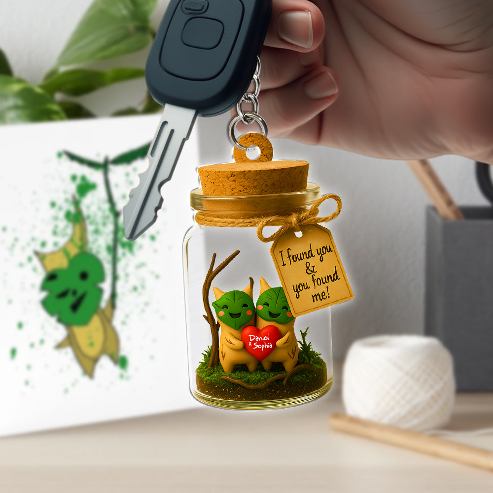 Leaf Sprite Couple Acrylic Keychain - Personalized Gifts For Couples 02NALU090625-Homacus