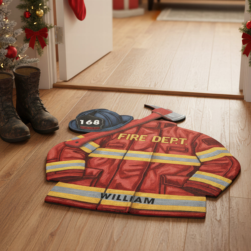 Fire Dept Doormat – Personalized Gifts For Firefighter 05hyqn061025-Homacus