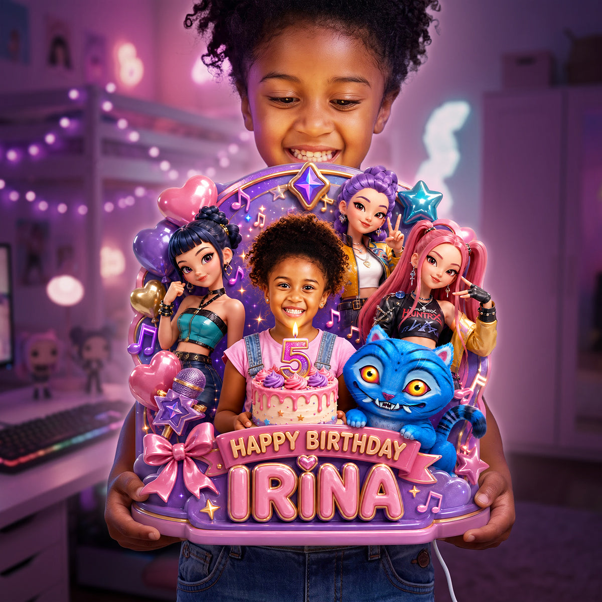 Lovely Birthday Crystal-style Stage Acrylic Light Box - Custom Photo Gift For Kids 02nata300726-Homacus