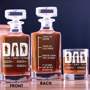 Veteran Dad Whiskey Decanter Set - Personalized Gift For Dad 03TOQN220525-Homacus