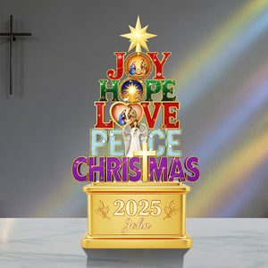 Joy Hope Love Peace Christmas Acrylic Plaque Personalized Gifts for Christians 01HYTA111025-Homacus