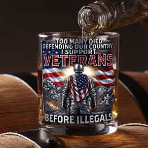 Veteran Pride Round Glass - Personalized Gifts For Veterans 03OHQN050326-Homacus