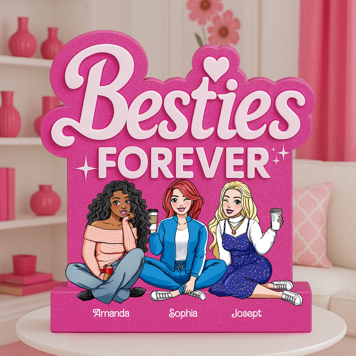 Besties Forever Acrylic Plaque - Personalized Gifts For Besties 01NALU190525HH-Homacus