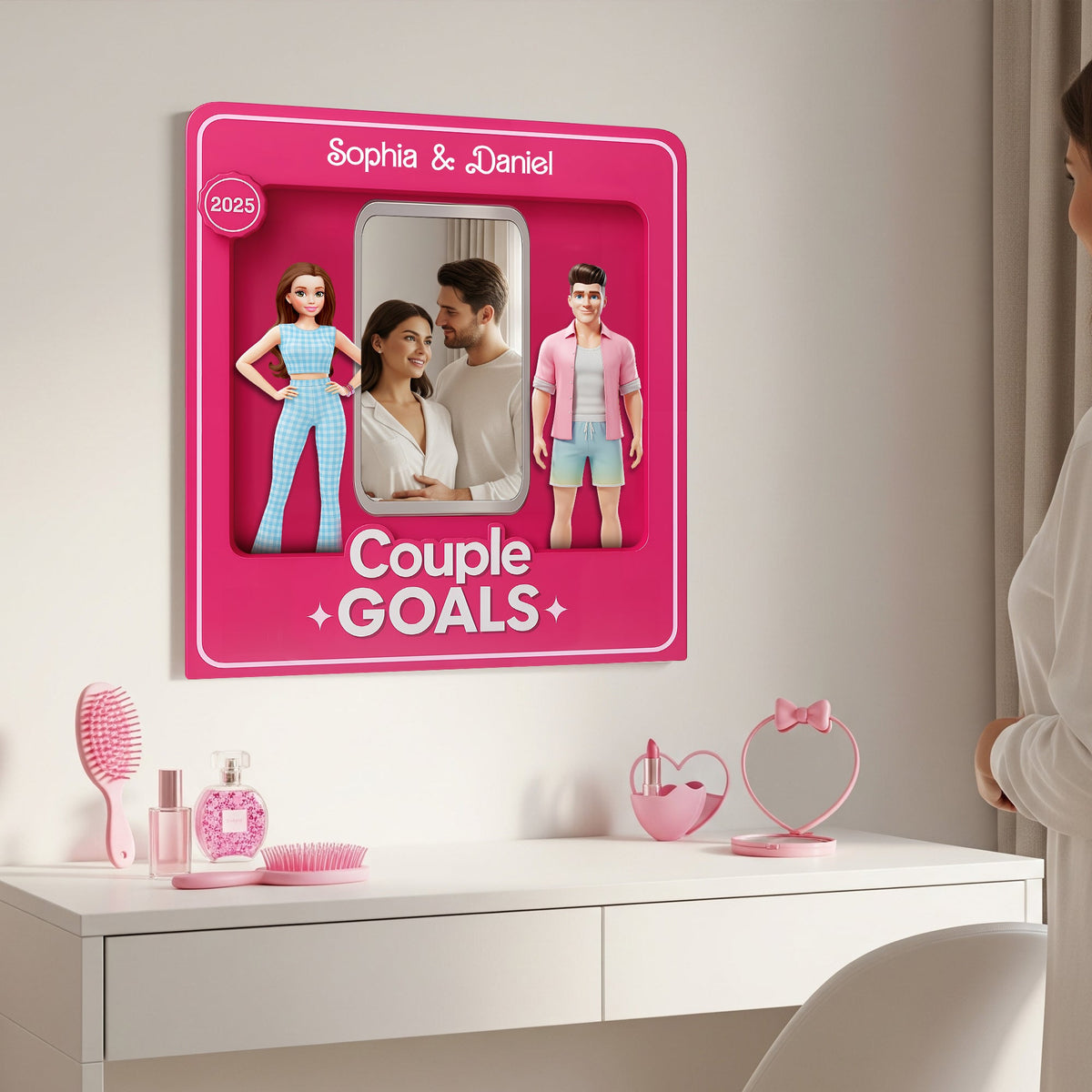 Couple Goals Shaped Mirror - Personalized Gifts For Couples 01OHLU280725-Homacus