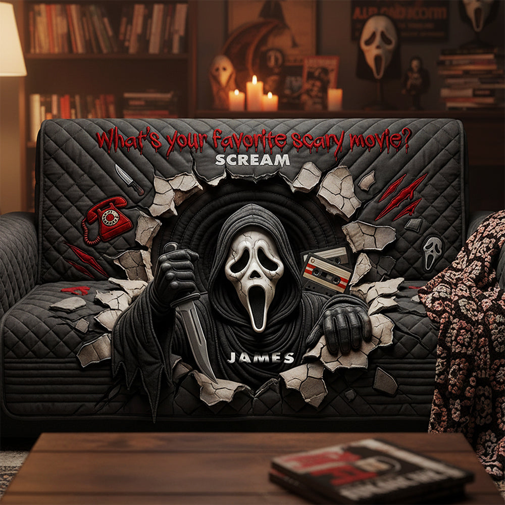 Horror Quilted Sofa Cover - Personalized Gifts For Movie Lovers 01pata230126-Homacus