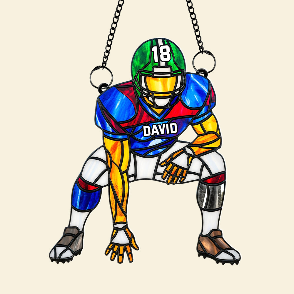 Football Player Suncatcher Ornament - Personalized Gifts For Football Lovers 04ohqn120725-Homacus