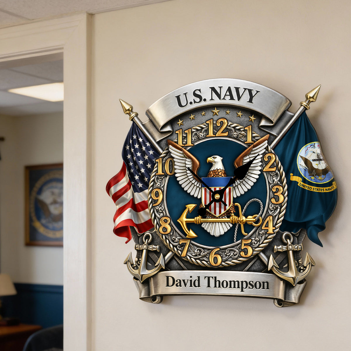 Military Acrylic Hanging Wall Clock - Personalized Gifts 03hulu241225-Homacus