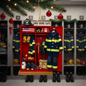 Firefighter Locker Acrylic Ornament, Personalized Christmas Gifts For Firefighter 06qhtn040625-Homacus