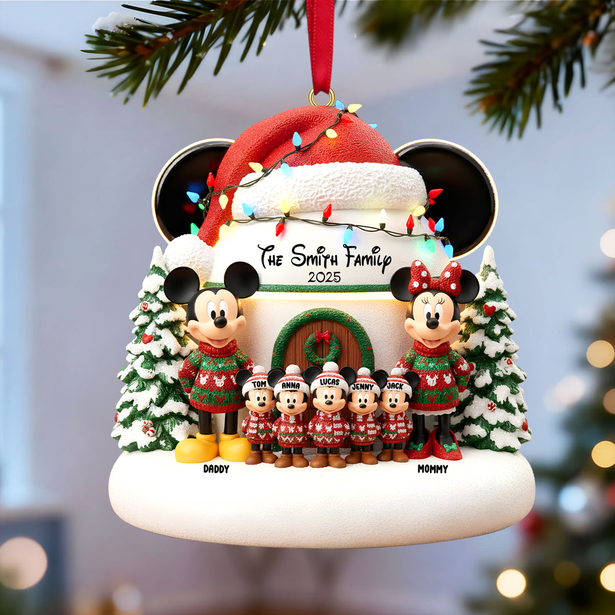 Cute Cartoon Family Personalized Gifts For Family Christmas Ornament 01totn271025-Homacus