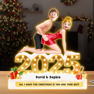 Naughty Couple Christmas Acrylic Light Box 05ohlu301025 - Personalized Gifts For Couple-Homacus