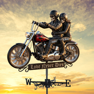 Skeleton Biker Weather Vane - Personalized Gifts For Couple 01nadh280526-Homacus