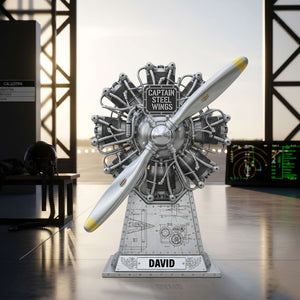 Radial Airplane Engine Acrylic Plaque - Personalized Gifts For Pilot 02OHTN090625-Homacus