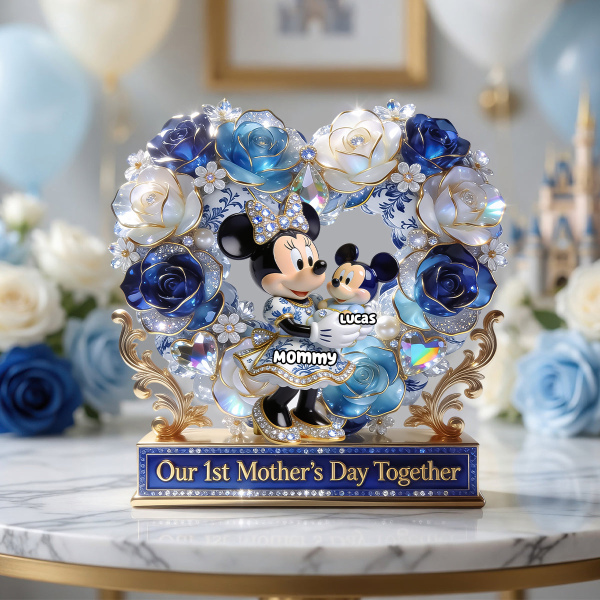 No.1 Mom – Toile De Jouy Acrylic Plaque - Personalized Gifts For Mother's Day 03PGDH230426-Homacus