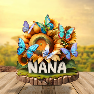 Butterfly Kids On Sunflowers Acrylic Plaque - Personalized Gifts For Mom 01QHPU010425-Homacus