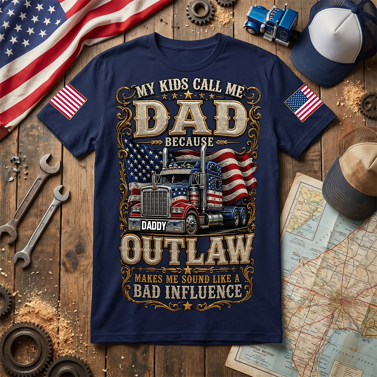 USA Dad Trucker Shirt - Personalized Gifts For Fathers 01PADH190526-Homacus