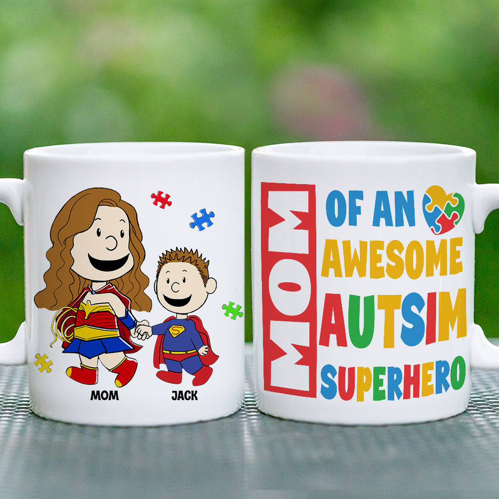 Personalized Gifts For Mom Coffee Mug 041totn200225pa Mom Of An Awesome Autism Superhero-Homacus