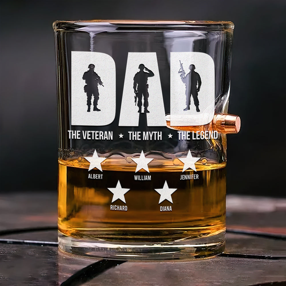 Veteran Dad Bullet Glass - Personalized Gifts For Dad 05acqn170525-Homacus