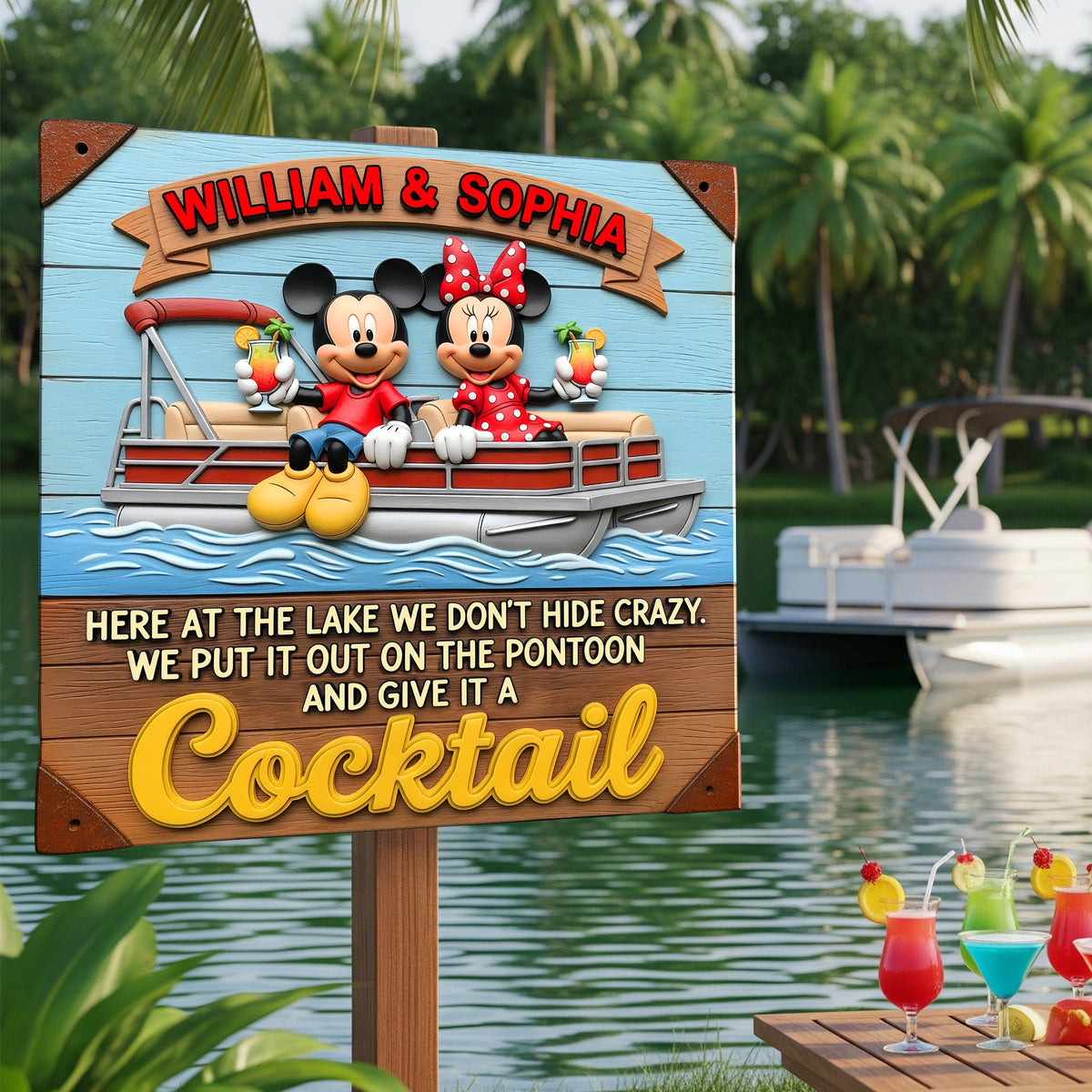Pontoon Couple Wood Sign - Personalized Gifts For Couple 07nalu190625-Homacus