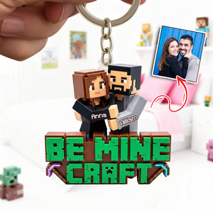 Custom Photo Be Mine Keychain - Personalized Gifts For Couple Keychain 06HULU230126-Homacus