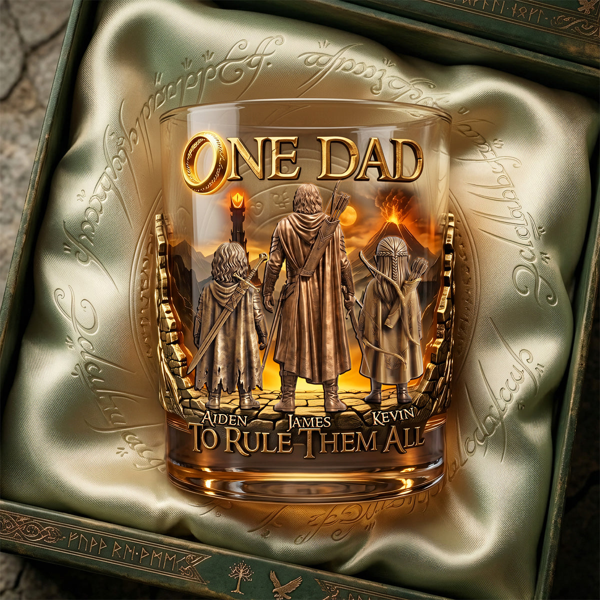 Dad's Epic Journey Round Glass - Personalized Gift For Dads 01PATA190526-Homacus