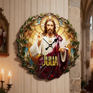 Christian Acrylic Hanging Wall Clock - Personalized Gifts For Christian Lovers 02pata251225-Homacus