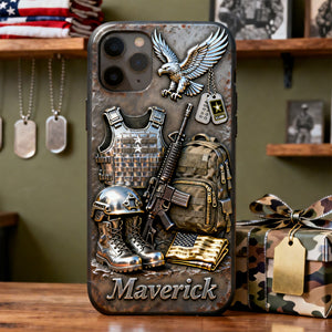 Patriotic Veteran Phone Case – Personalized Gift For Veteran 06TGLU090226-Homacus