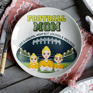 Personalized Gift For Football Mom Ceramic Round Plate Mother's Day 02XQLU200325HG-Homacus