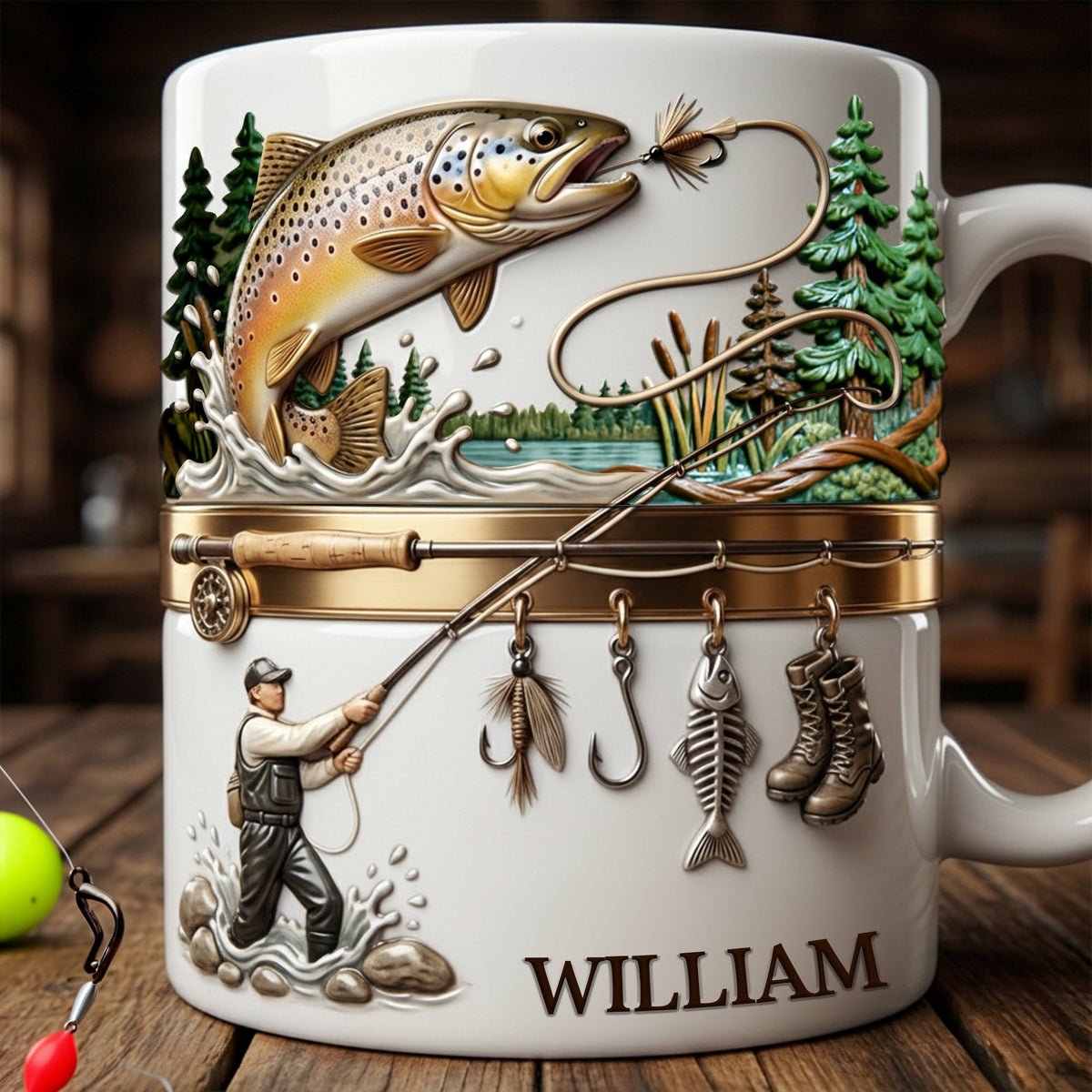 Hooked on Fishing White Coffee Mug - Personalized Gift For Fishing Lovers 02PALU201225-Homacus