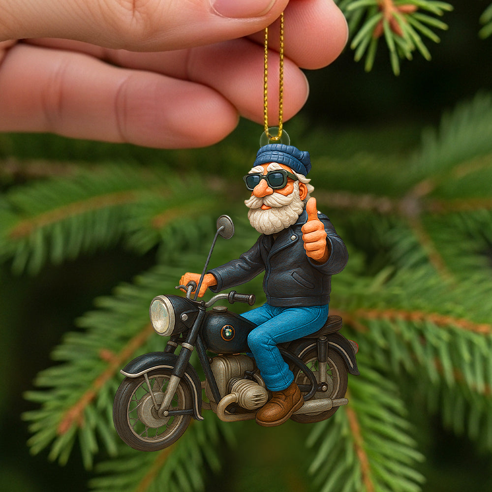 Caricature Art Custom Photo Gifts For Bikers Christmas Acrylic Ornament 03ohtn180825-Homacus