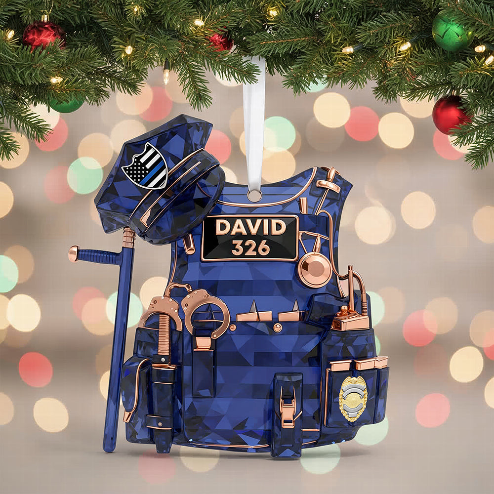 Police Vest Christmas Ornament - Personalized Gifts For Police Officer 04qhqn101025-Homacus