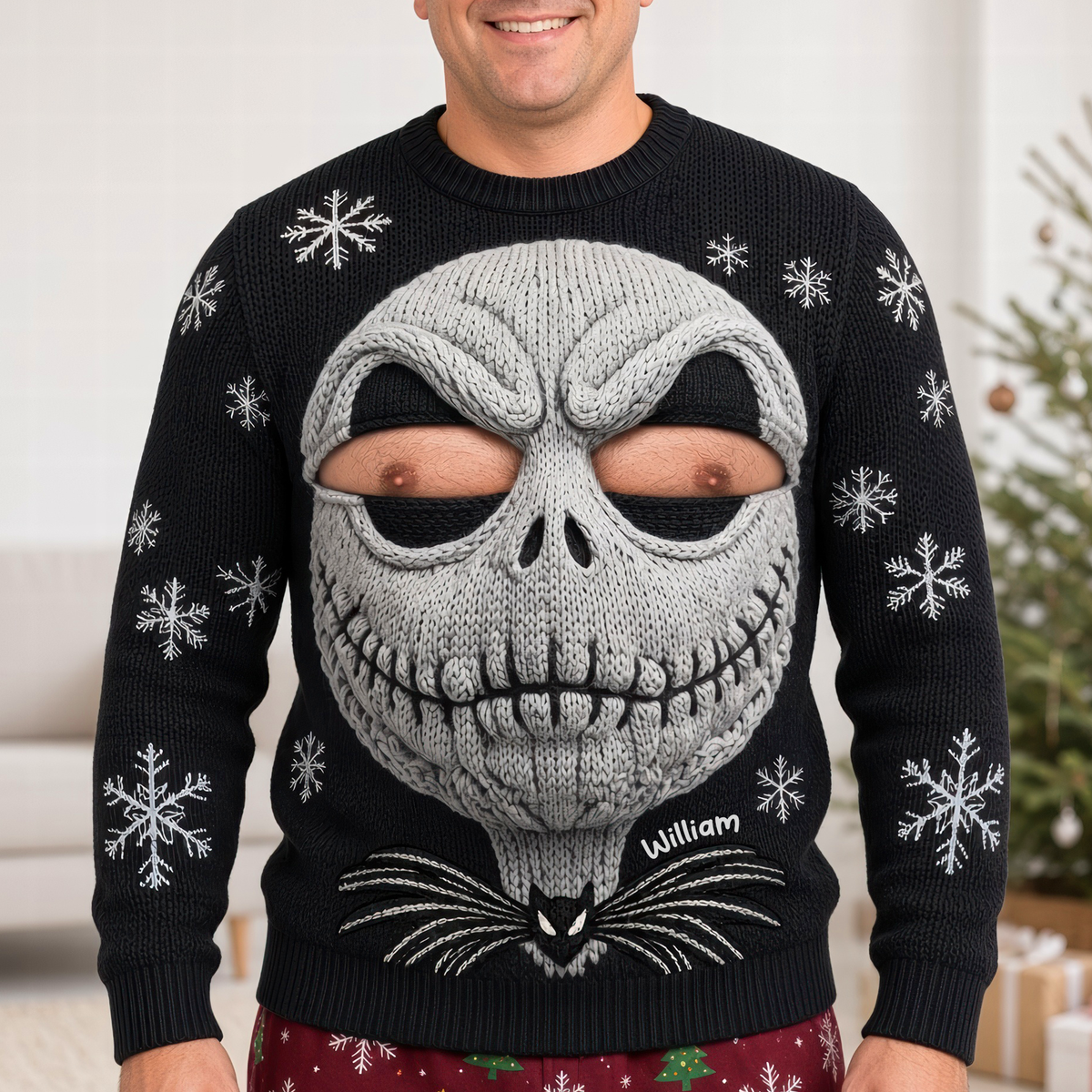 Naughty Skull Knitted Ugly Sweater - Personalized Funny Gifts For Him 02huqn121026-Homacus