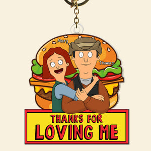Personalized Gifts For Couple Keychain Thanks For Loving Me 06XQQN060225HG-Homacus