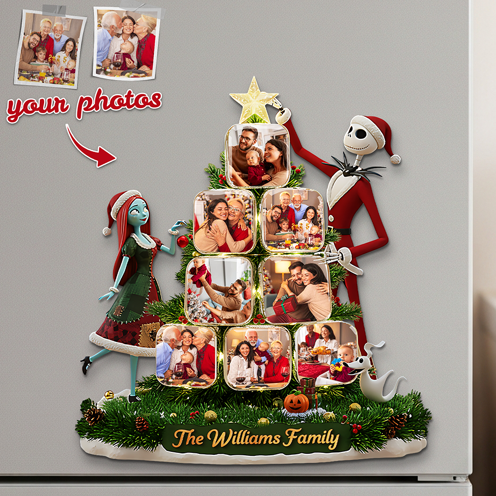 Festive Family Custom Photo Tree Fridge Magnet - Personalized Gift For Family 01PATA211125-Homacus