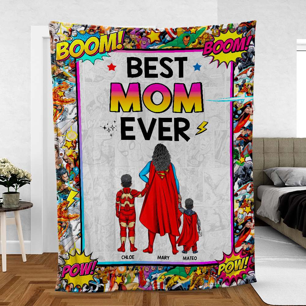 Personalized Gifts For Mom Blanket Best Super Mom Ever 04ACDT180325PA-Homacus
