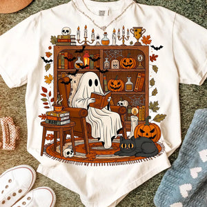 Ghost In Library Reading Shirt - Halloween Gift For Book Lovers 104laxx180725-Homacus