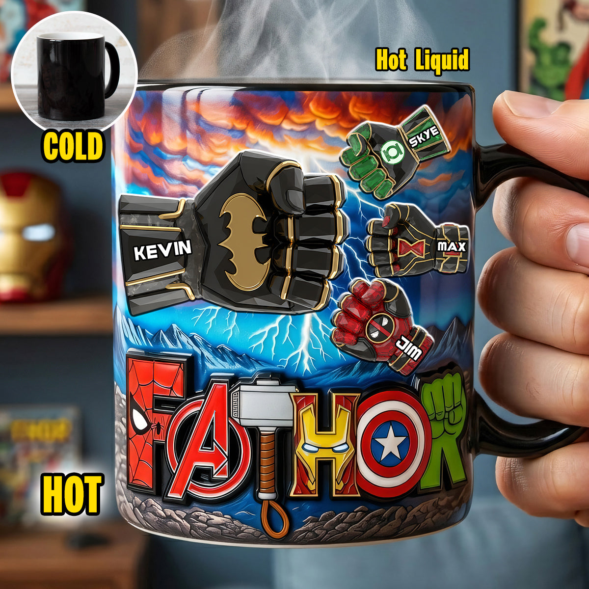 Power Fist Bump Dad Magic Coffee Mug - Personalized Gifts For Dad 05HUTA300426-Homacus