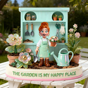 Happy Garden Acrylic Plaque - Personalized Gifts For Gardeners 05PGLU130226-Homacus