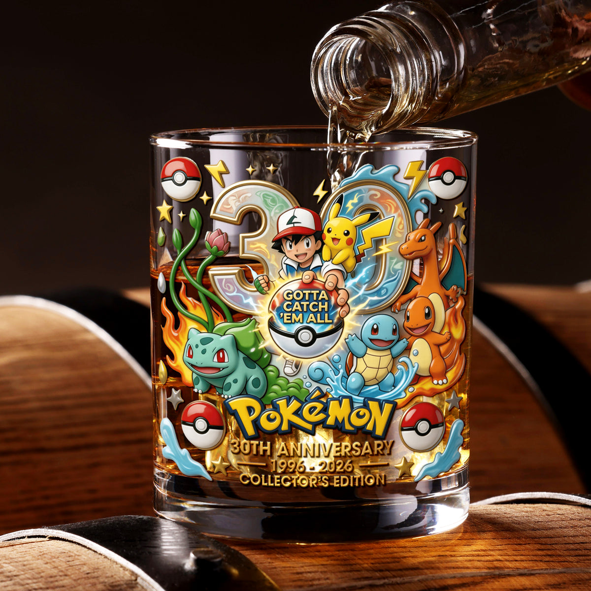 30 Years Monster Adventure Round Glass- Personalized Anniversary Gift 01TOQN070326-Homacus