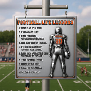 Football Life Lessons Metal Sign – Personalized Gifts For Football Player 02ohlu190625-Homacus