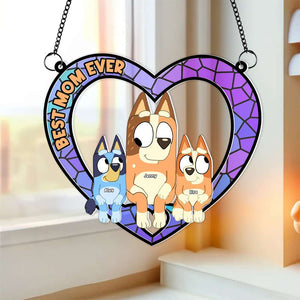 Personalized Gifts For Mom Window Hanging Suncatcher Ornament Best Mom Ever 02OHMH130225-Homacus