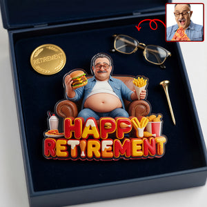 Happy Retired Fridge Magnet - Custom Photo Gifts For Retirement Anti-collision Acrylic Fridge Magnet 03PAQN110626-Homacus