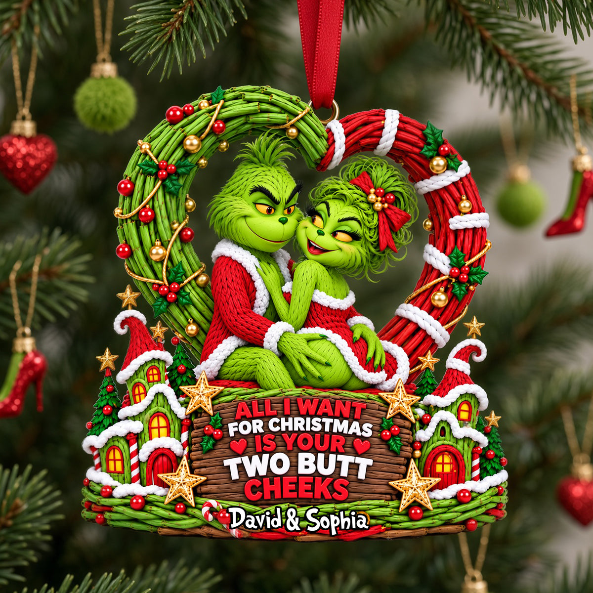Playful Couple Acrylic Ornament - Personalized Gifts For Couple 02ohlu01102026