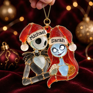 Love Till Death Sea Glass Effect Christmas Ornament, Personalized Gifts For Couple 07qhdt131026