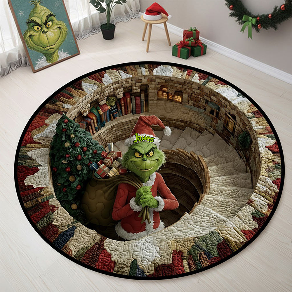 Personalized Gifts For Christmas, Green Monster Quilted Round Mat 05pgta291025-Homacus