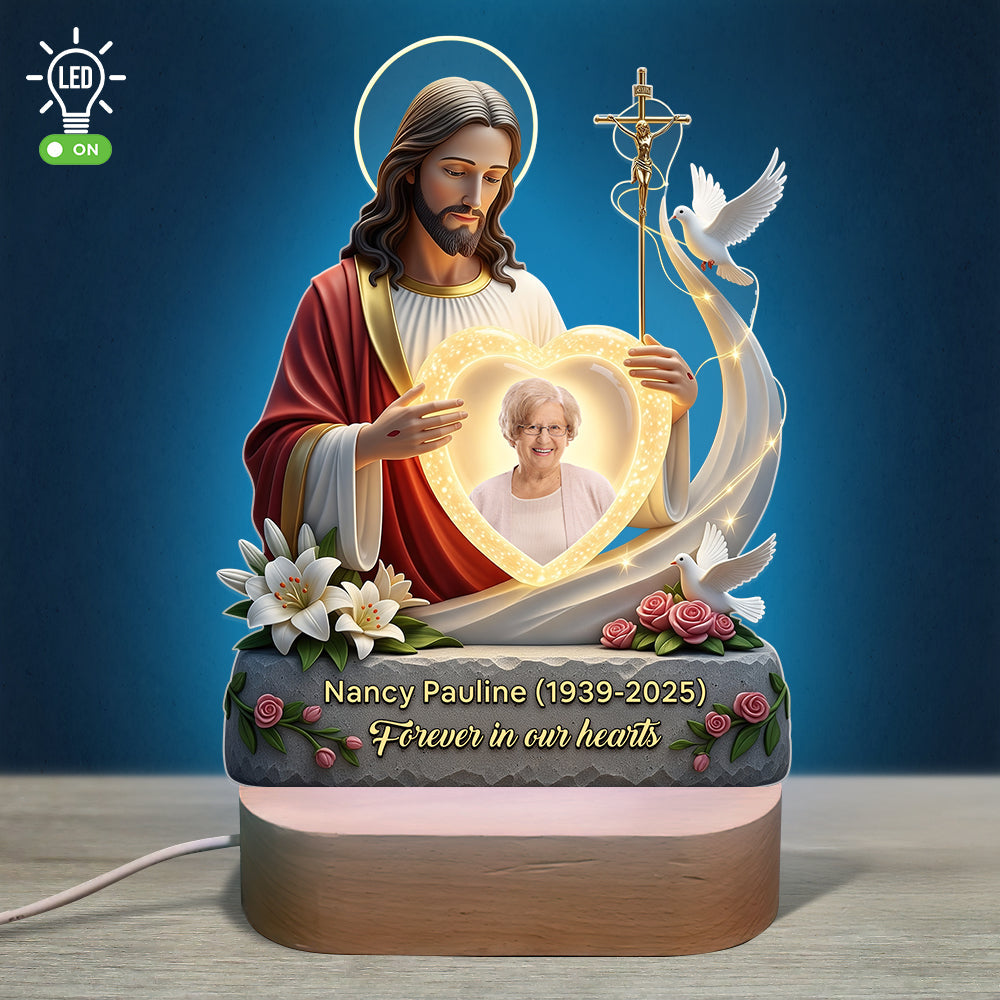 In The Arms Of Jesus Led Light - Custom Photo Gifts For Christ In Heaven 02HUQN030625-Homacus