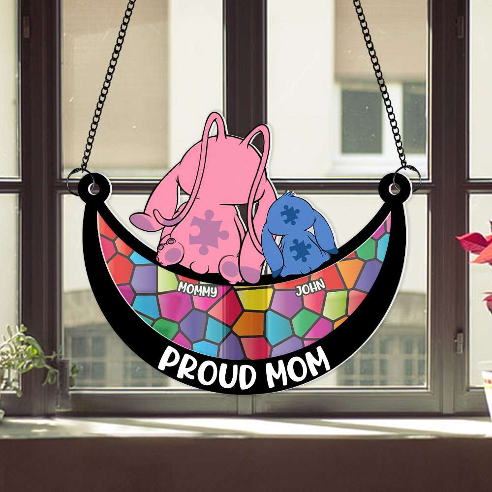 Personalized Gifts For Mom Window Hanging Suncatcher Ornament Autism Mom And Kid 02OHMH190225-Homacus